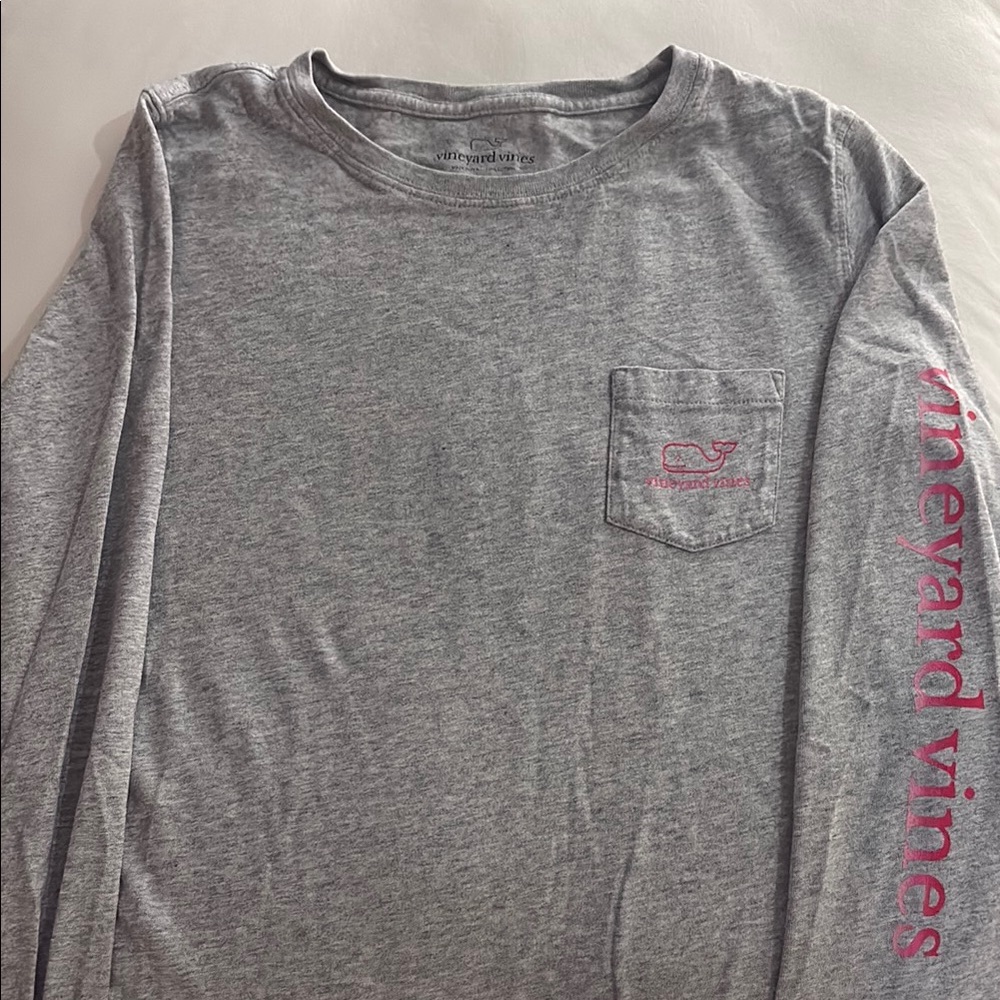 Vineyard Vines Gray and Pink Long Sleeve Tees